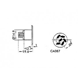 CONECTOR DIN HEMBRA 6 PIN Foto: 107-6-2