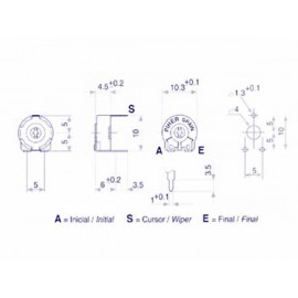 22KOhm RESISTENCIA AJUSTABLE Foto: PT10-3