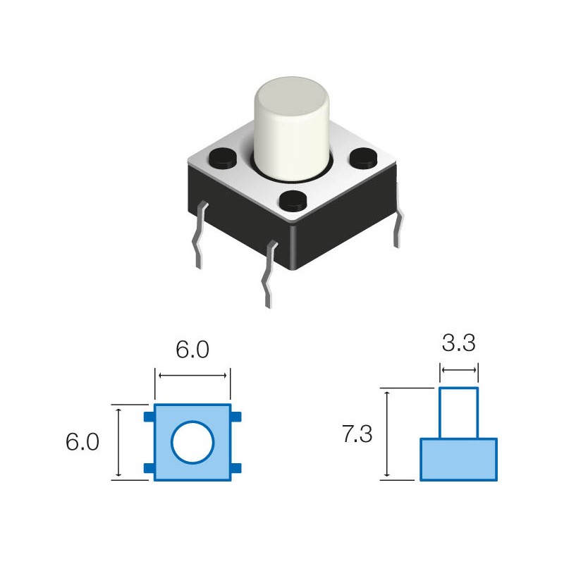 PULSADOR DE TACTO 7.3mm Foto: SW064