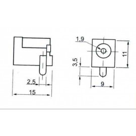 2.1mm BASE ALIMENTACION Foto: 268-2