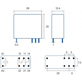 48VDC RELE 1 CONTACTO 16A Foto: RL142-2