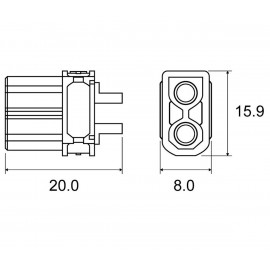 CONECTOR HEMBRA XT60 Foto: CON1045-4