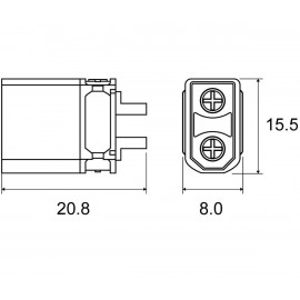 CONECTOR MACHO XT60 Foto: CON1044-4